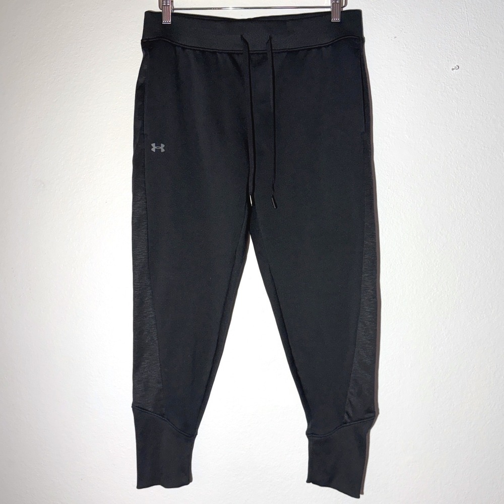 Under Armour ColdGear Black Tapered Jogger Sweatpants Mens Medium Loose Fit